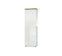 Kitaly Mobiletto Multiuso Scarpiera, Pannello Nobilitato con Melaminico e Laccato Lucido, Made in Italy, Bianco, 1 Anta e 5 Ripiani Alto