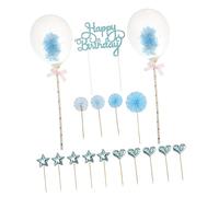 KITANDOVE 17pezzi Cake Topper Set Per Compleanno Decorazioni Blu Per Torta Accessori Festivi Per Compleanno Toppers Creativi e Divertenti Per Rendere Celebrazione