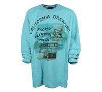 Kitaro Felpa Uomo Extra Long Tall Girocollo Blu Arancione Maniche Lunghe