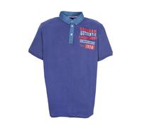 Kitaro Polo Shirt Camicia Uomo Maniche Corte Cotone Piquè Blu