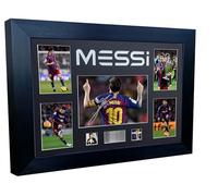 Kitbags & Lockers Cornice portafoto grande, formato A3+, autografata da Lionel Messi, Inter Miami, Barcellona, PSG, Argentina, con cornice e cornice per foto e calcio, idea regalo (supporto nero