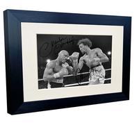 Kitbags & Lockers The War Marvelous Marvin Hagler vs Thomas Hitman Hearns 1985 - Fotografia autografata di Hagler, 30,5 x 20,3 cm, formato A4, con cornice