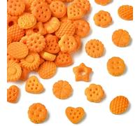 KitBeads 100Pcs Casuale Cuore Stella Biscotti Cabochon Imitazione Cibo Cabochon Biscotto Flatback Charms per Artigianato Scrapbooking Custodie Telefono Decorazione Domestica
