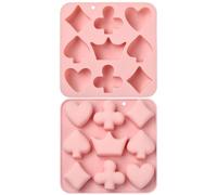 KitBeads 2 stampi in silicone a forma di carte da gioco da poker, asso di cuore, corona, vanga, corona, fondente, cioccolato, cupcake, sapone, cottura
