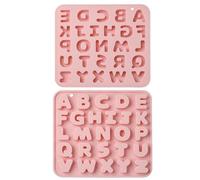 KitBeads 2 stampi in silicone per lettere inglesi 3D, rosa, dalla A alla Z, 26 parole, stampi per numeri fatti a mano, alfabeto per la creazione di cioccolatini, caramelle e sapone