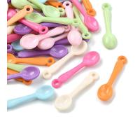 KitBeads 300 ciondoli casuali a forma di cucchiaio, in acrilico, colorati, per la creazione di gioielli, bracciali, collane, orecchini, artigianato, Acrilico, Nessuna pietra preziosa