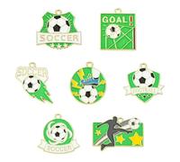 KitBeads 35 ciondoli smaltati in 7 stili a forma di porta da calcio, per bracciali, collane, orecchini, gioielli, artigianato sfuso