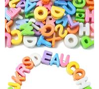 KitBeads 52 perline con lettere grandi, 26 stili, colorate, in acrilico grosso, con lettere dell'alfabeto dalla A alla Z, per bracciali, gioielli, collane, orecchini, artigianato sfuso