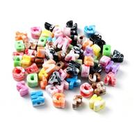 KitBeads 70 perline acriliche con lettere da 20 mm, colori misti, per la | Perline con iniziale dell'alfabeto europee dalla A alla Z, due tonalità, opache, con foro grande da 6 mm, per collane