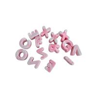 KitBeads 70 perline in acrilico rosa chiaro con lettere da 20 mm per la | Perline con iniziale dell'alfabeto europee dalla A alla Z, due tonalità, opache, con foro grande da 6 mm, per collane
