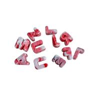 KitBeads 70 perline in acrilico rosso con lettere da 20 mm, per la | Perline con iniziale dell'alfabeto europee dalla A alla Z, due tonalità, opache, con foro grande da 6 mm, per collane