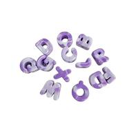 KitBeads 70 perline in acrilico viola chiaro con lettere da 20 mm, per la | Perline con iniziale dell'alfabeto europee dalla A alla Z, due tonalità, opache, con foro grande da 6 mm, per collane
