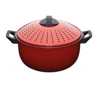KitchenCraft World of Flavours Pentola per pasta con colino, 4 litri (7 pinte) - Rosso