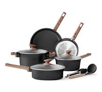 Kitchen Academy Set di Pentole e Padelle a Induzione in Ceramica 10 PC Nero