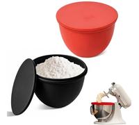 Kitchen Accessories - Set di inserti in silicone per mixer verticale, con beccuccio, coperchi per conservazione, lavabile in lavastoviglie e microonde, da -40 °C a 240 °C (rosso + nero)
