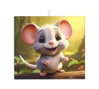 Kitchen AKGFFDS - Tappetino scolapiatti ultra assorbente, reversibile ed elegante, motivo: topolino