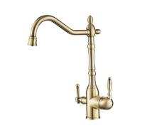 Kitchen All Copper - Rubinetto per lavello 3 in 1, per purificazione dell'acqua calda e fredda, colore: oro