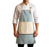 Kitchen Aprons for Women with Pockets Adjustable Striped Grill Clothing