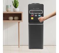 Kitchen Bottom Loading Water Cooler Dispenser with Hot & Cold 3 or 5 Gallon Bottle Water Dispenser Top Loading Cooler Dispenser for Home Kitchen Office (Black)