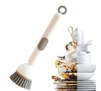 Kitchen Brushes for Dishes - Rotating Scrub Brush for Dishes | Dish Scrub Brush | 3-In-1 Pot Brushes, Six-Way Rotating Head, Press-To-Dispense Liquid, Long Handle, fôr Pots Pans Sinks Stove, 6x27cm