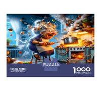 Kitchen Chaos Lady 1000 Pezzi Puzzle Cooking Frenzy Set Puzzle Cartone Premium - Anti-stress E Decorazione Murale, Regalo Per Donne E Uomini, Stimola Lo Sviluppo Cognitivo 70x50cm/1000pcs