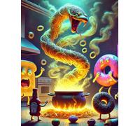 Kitchen Chaos Monster Notebook: A Funny Cartoon Journal with Noodle Monsters, Donuts, and Epic Food Drama