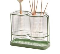 Kitchen Chopstick Holder, Modern Utensil Organizer, Spoon Fork Storage Box, Clear Cutlery Container, Tabletop Accessory for Organized, Dining Room, Desktop, Household Use, 21.5/20.3/10.4 Inches