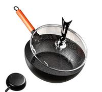 Kitchen Cookware Handmade Hammered Cooking Skillet For Baking Induction Cooker Dining Breakfast Outdoor Apartment Picnic Camping Family Non Stick Skillets - Household Non stick Pan With Lid -