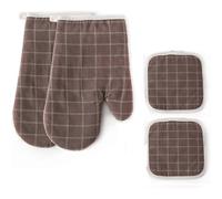 Kitchen Cotton Oven Gloves Non Slip Heat Resistant Oven Mitts with Soft Inner Lining Microwave Gloves Cooking Gloves for Kitchen, Baking, Grilling, Co