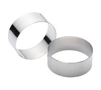 KitchenCraft Anelli di cottura grandi in acciaio inox, 9 x 3,5 cm (set di 2), argento