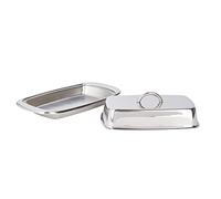 KitchenCraft Burriera con coperchio, acciaio inox, argento 19,5 x 10 x 8 cm