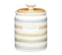 Kitchen Craft Classic Collection - Contenitore per Zucchero in Ceramica a Strisce, 800 ml (28 ml), Colore: Panna