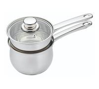 KitchenCraft Induction Bain Marie/Double Boiler Porringer, bagnomaria in acciaio inox in confezione regalo, 16 cm (6.3''), argento