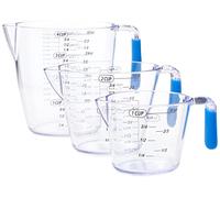 Kitchen Craft Colourworks Set 3 caraffe con dosatore, colore: Blu