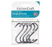 KitchenCraft Ganci a S, metallo cromato, medi (8 cm), Confezione da 5