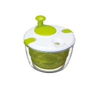 KitchenCraft centrifuga per insalata Deluxe, senza plastica BPA e facile da pulire, grande, bianco/verde, 25 cm