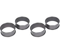 Kitchen Craft KCPOACHETTE Set di 4 Anelli Antiaderenti per Uova, Hierro fundidoEsmaltado, Nero