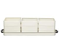 Kitchen Craft - Kit di vasetti in Metallo e sottovaso, Misura 40 x 12 x 10,5 cm,