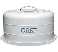KitchenCraft Living Nostalgia Cake Tin Storage, Contenitore ermetico per torte / Cupola per torte, 28,5 x 18 cm - Grigio francese