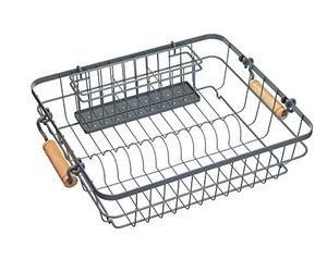 Kitchen Craft Living Nostalgia Scolapiatti con Scolaposate, Metallo, Grigio (Grey), 36 x 12 x 47 cm