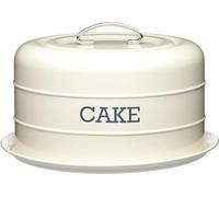 KitchenCraft Living Nostalgia Cake Tin Storage, Contenitore ermetico per torte / Cupola per torte, 28,5 x 18 cm, Crema antica