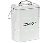 Kitchen Craft LNCOMPGRY Contenitore per compost in acciaio inossidabile Living Nostalgia, 3 litri, aspetto antico, grigio (French Grey)