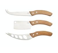 Kitchen Craft Master Class - Set Artesa Formaggio Coltello in Acciaio Inox con Manici in Legno di Acacia, Multicolore