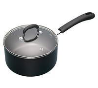 MasterClass Tegame in alluminio smaltato antiaderente con coperchio, 20 cm, nero