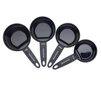 KitchenCraft Set di 4 misurini magnetici componibili, per misurare gli ingredienti secchi/umidi in cucina e in forno - Nero
