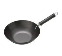 KitchenCraft World of Flavours Wok antiaderente per piano cottura a induzione, acciaio al carbonio, padella per soffritti, nero, 26,5 cm medio