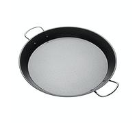 KitchenCraft World of Flavours Padella per paella, padella antiaderente per riso e condimento per paella, acciaio al carbonio, 38,5 cm (15''), nero