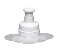 KitchenCraft Pressa per hamburger di manzo in plastica / Creatore di torte di pesce con 100 dischi di cera, bianco