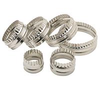 KitchenCraft Set di tagliapasta bifacciali con bordi scanalati e rotondi, acciaio inox, 6 pezzi, argento