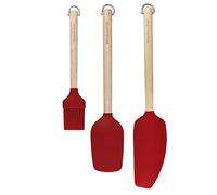 Kitchen Craft - Set da forno in legno di betulla, 3 pezzi, include pennello per pasticceria, spatola per cucchiaio e spatola per mixer, KQR751OHE